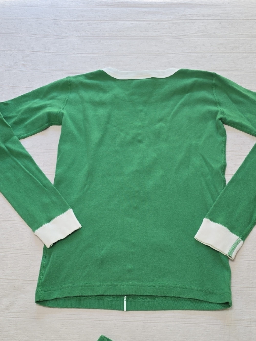 Kids Green Elf Pajama Set with Yellow Accents - Picture 7 of 16